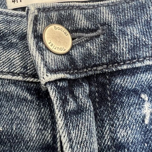 Hollister Social Tourist Jeans Women’s 27 Blue Ultra High Rise Straight Distress - Picture 5 of 13